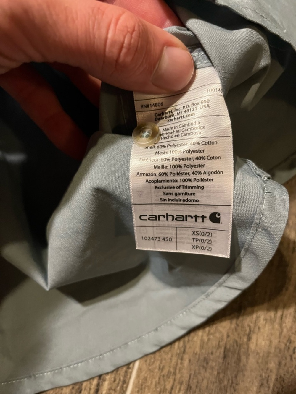 Carhartt Womens Ridgefield Shirt Stain Breaker Blue Long Sleeve XS 0/2 NEW - Picture 4 of 7